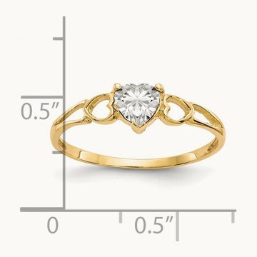 Topaz Birthstone Ring, 14K White