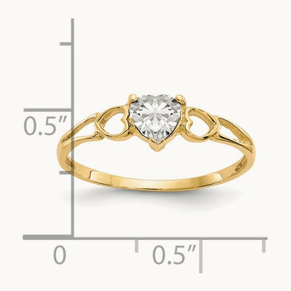 Topaz Birthstone Ring, 14K White