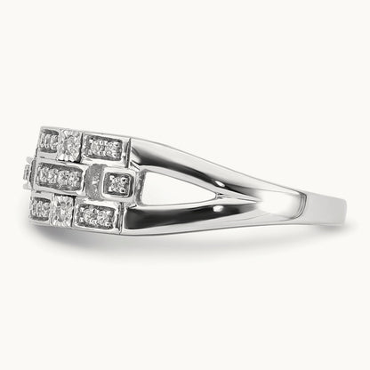 Polished Fancy Diamond Ring, 14K White Gold
