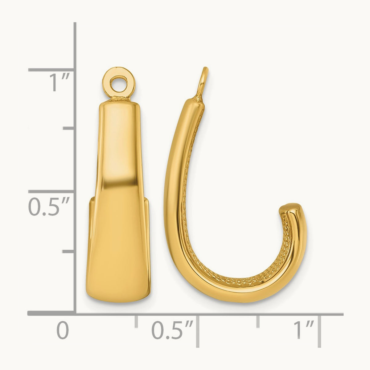 J Hoop Earring Jackets — 14K Yellow Gold