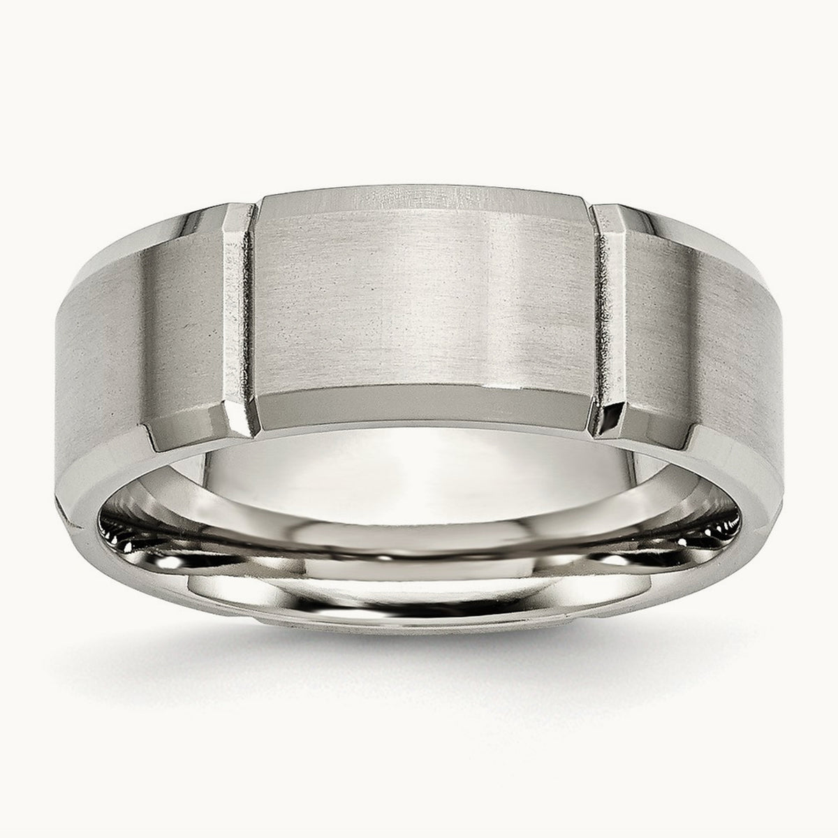 Brushed/Polished Grooved Beveled Edge Band — 10
