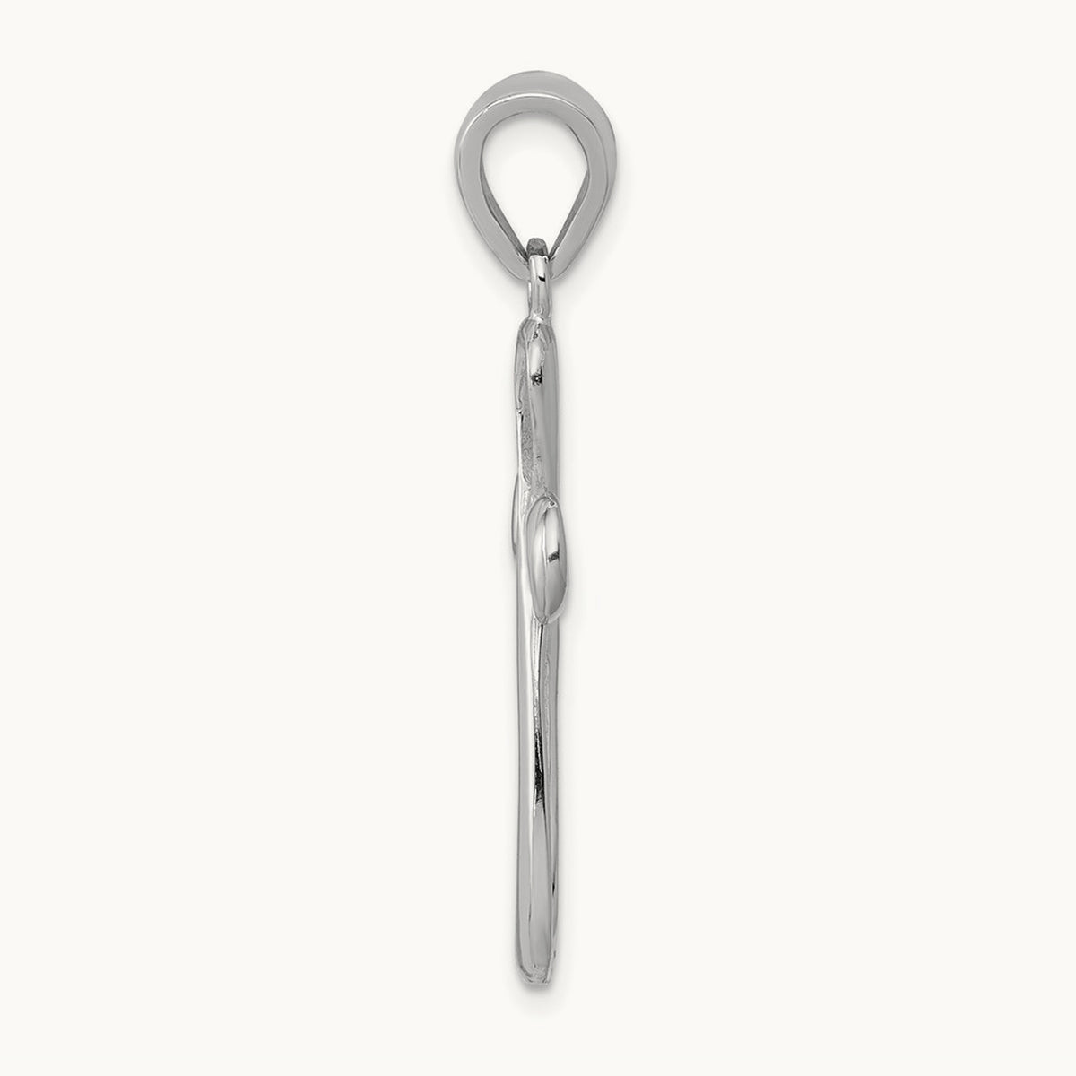 Polished Cross Pendant — 14K White Gold