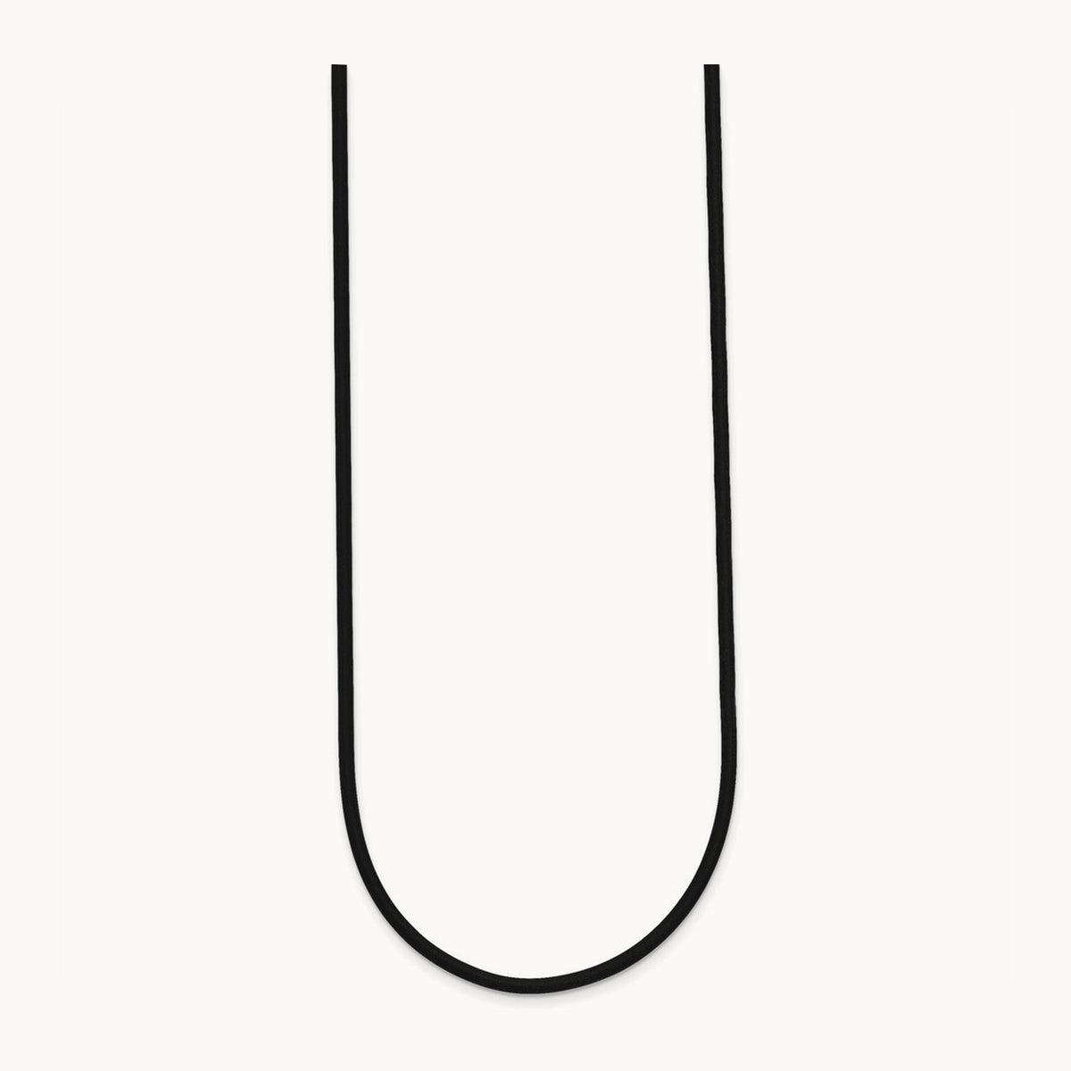 20in with Yellow Clasp Black Rubber Cord Necklace — 2mm