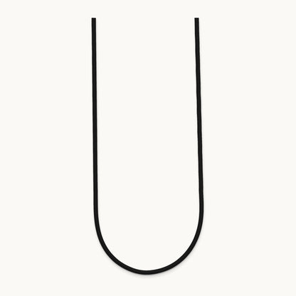 18in with Yellow Clasp Black Rubber Cord Necklace — 2mm