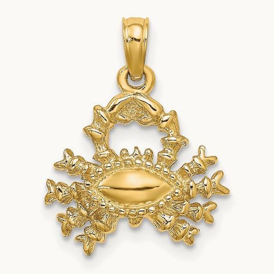 3-D Cancer Zodiac Charm, 14K