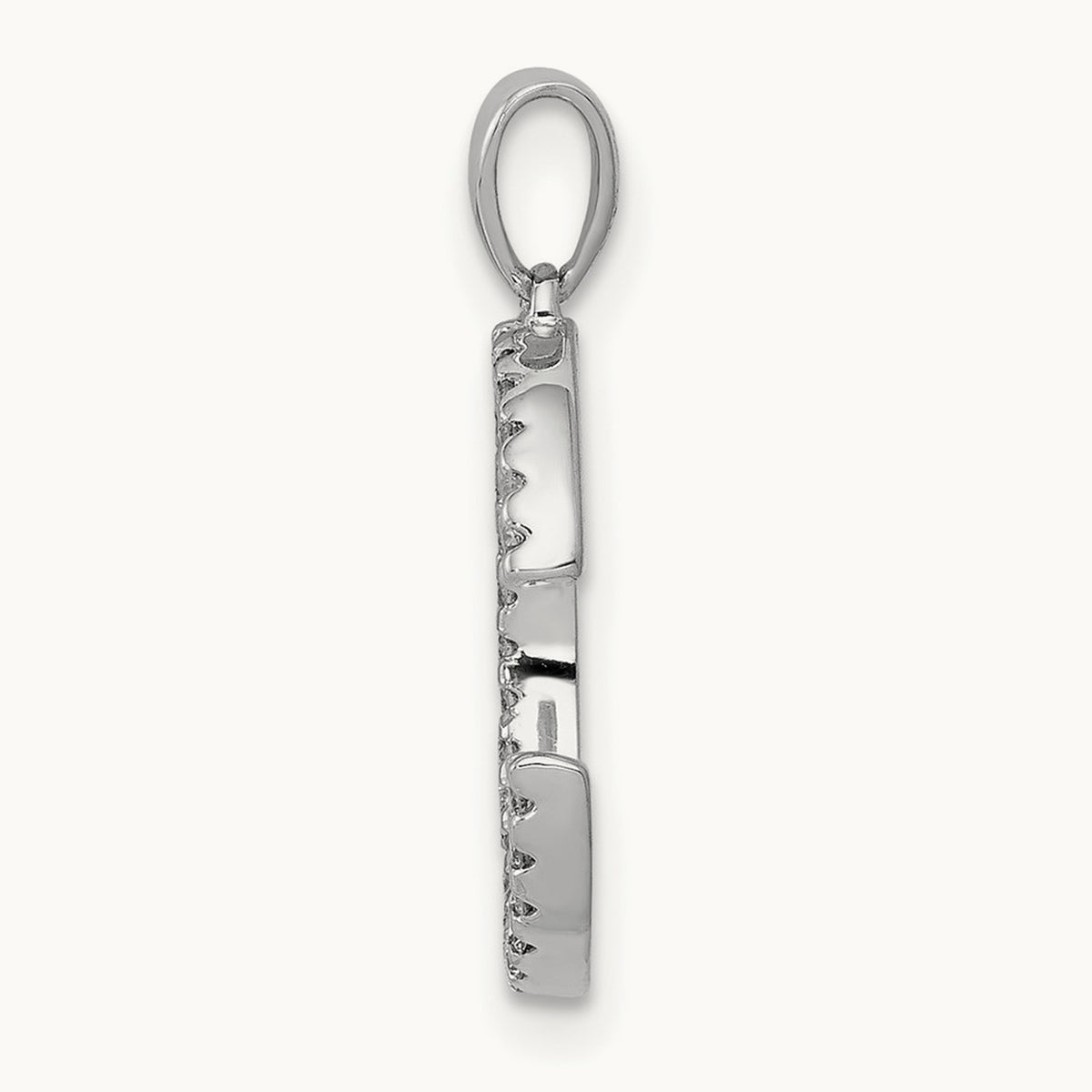 Diamond Letter C Initial Pendant, 14K White Gold