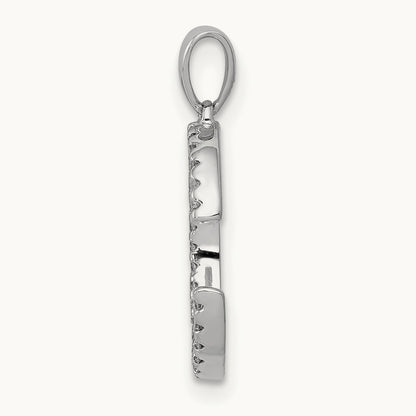 Diamond Letter C Initial Pendant, 14K White Gold