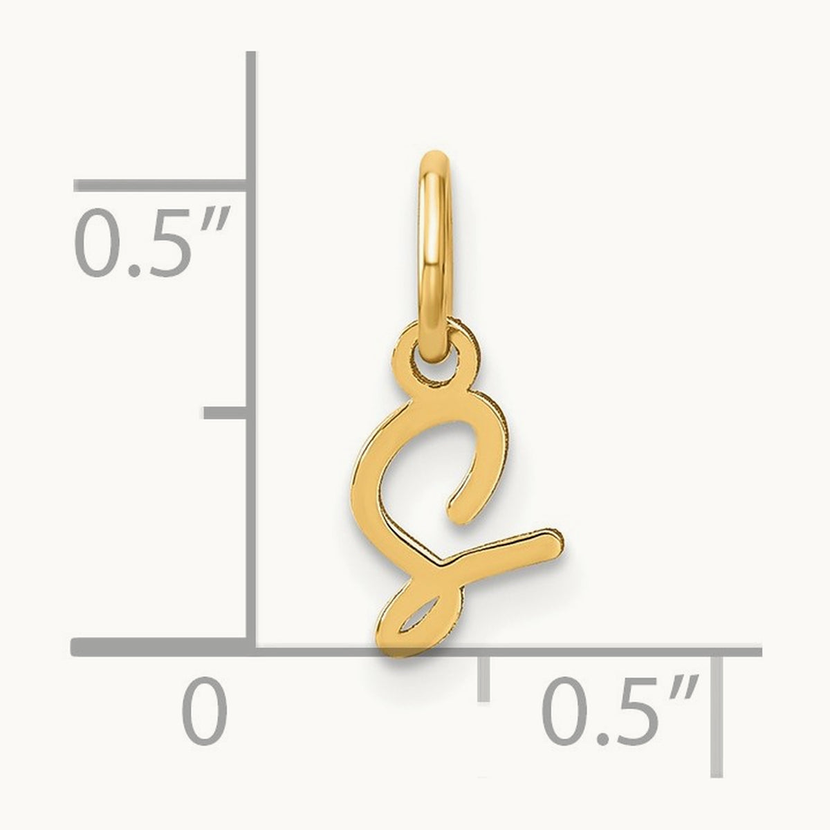 Upper case Initial Charm — 14K Yellow Gold, S