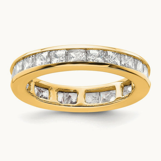 Princess Eternity Band, 2.00-3.00 ct tw Lab-Grown Diamond — 2 ct, 14K Yellow Gold