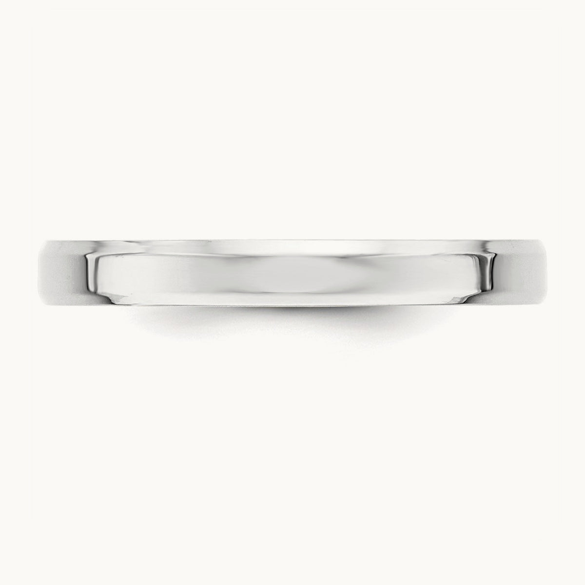Bevel Edge Comfort Fit Band — 14K White Gold, 3mm