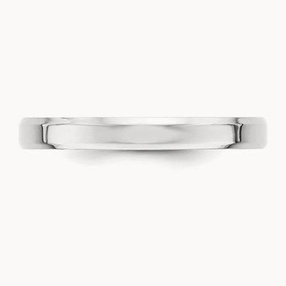 Bevel Edge Comfort Fit Band — 14K White Gold, 3mm