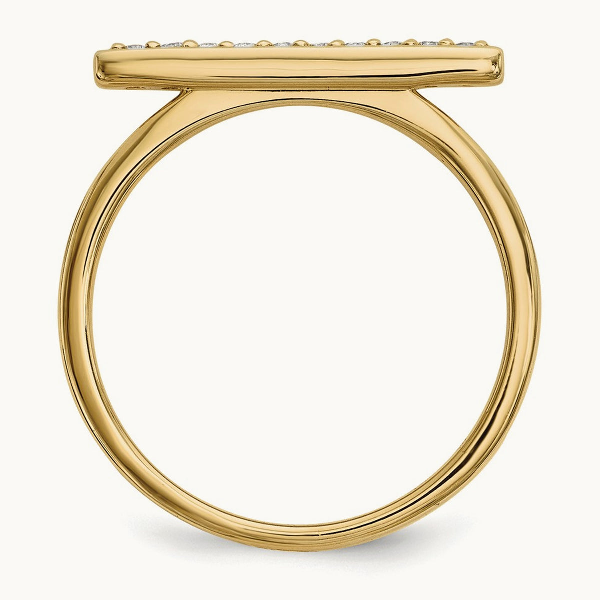 Diamond Bar Ring — 14K Yellow Gold