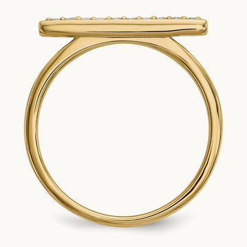Diamond Bar Ring — 14K Yellow Gold