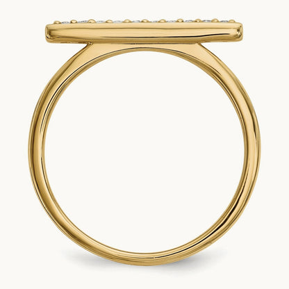 Diamond Bar Ring — 14K Yellow Gold