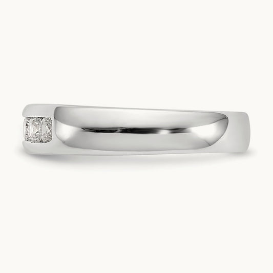 5-Stone Diamond Channel Band, 14K White Gold