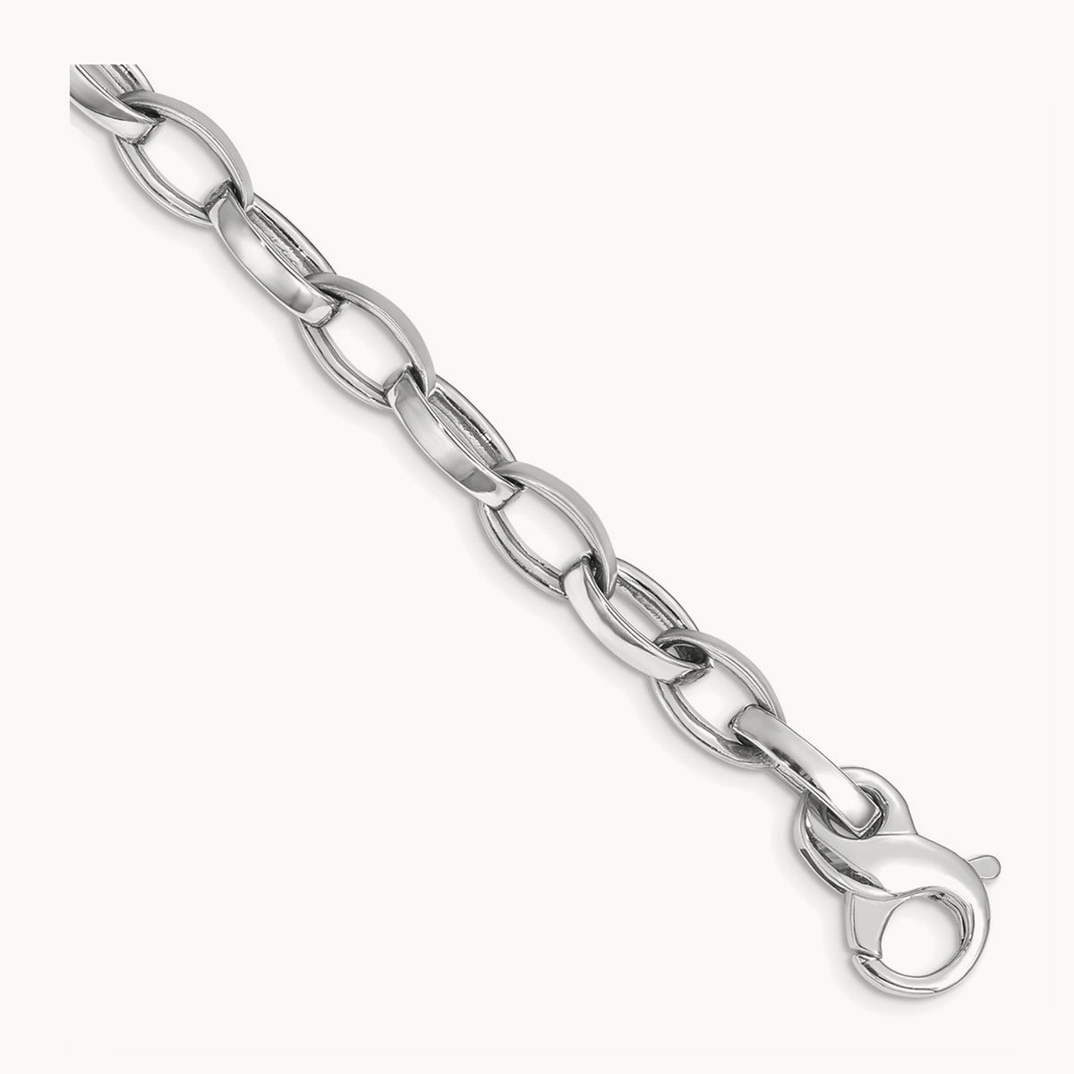 WG Hand Polished Fancy Link Bracelet, 6.6mm, 14K