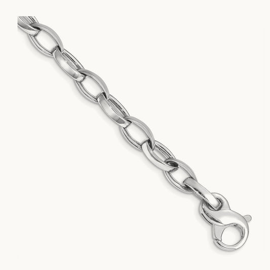WG Hand Polished Fancy Link Bracelet, 6.6mm, 14K