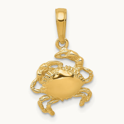 Crab Pendant, 14K