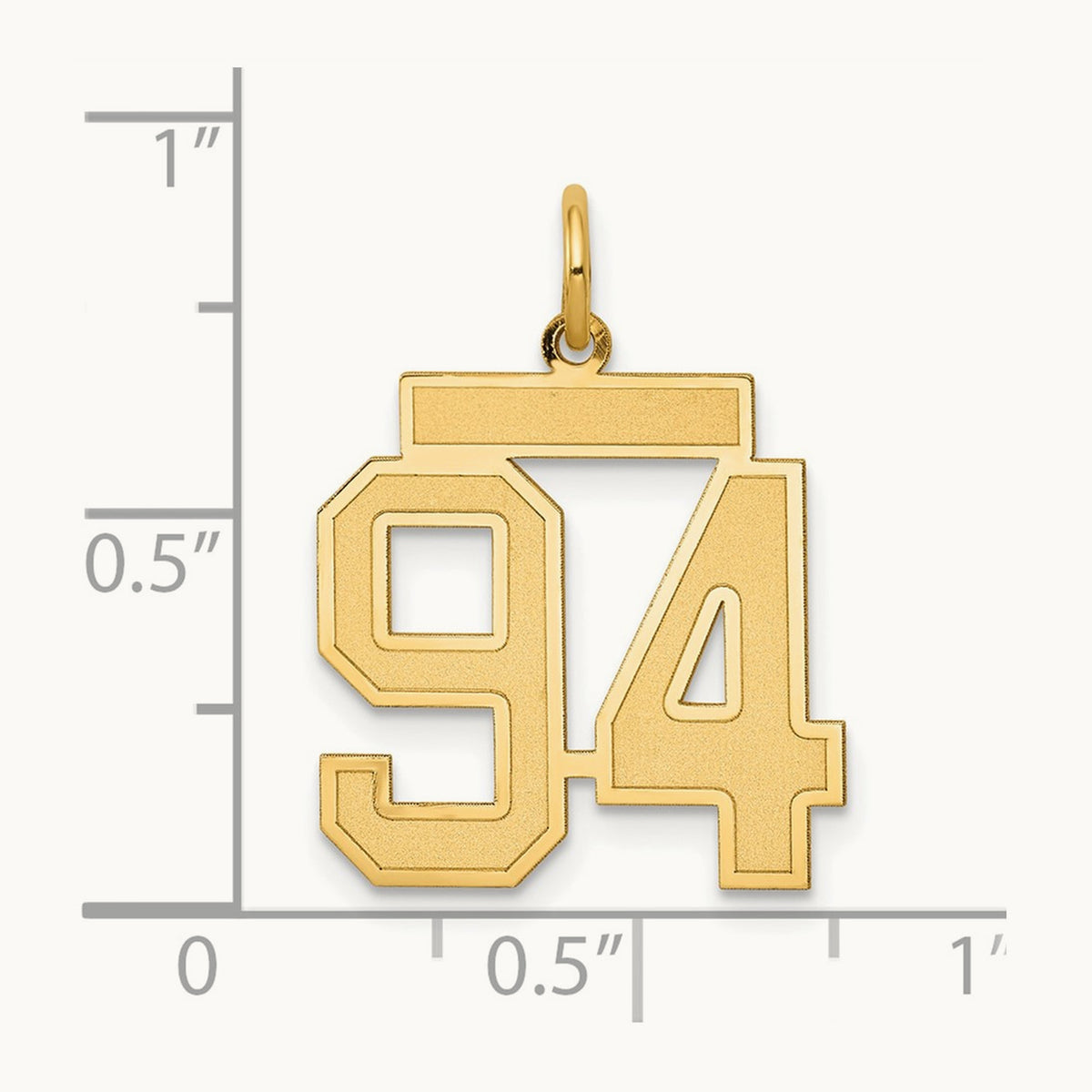 Medium Satin Number 94 Charm, 14K