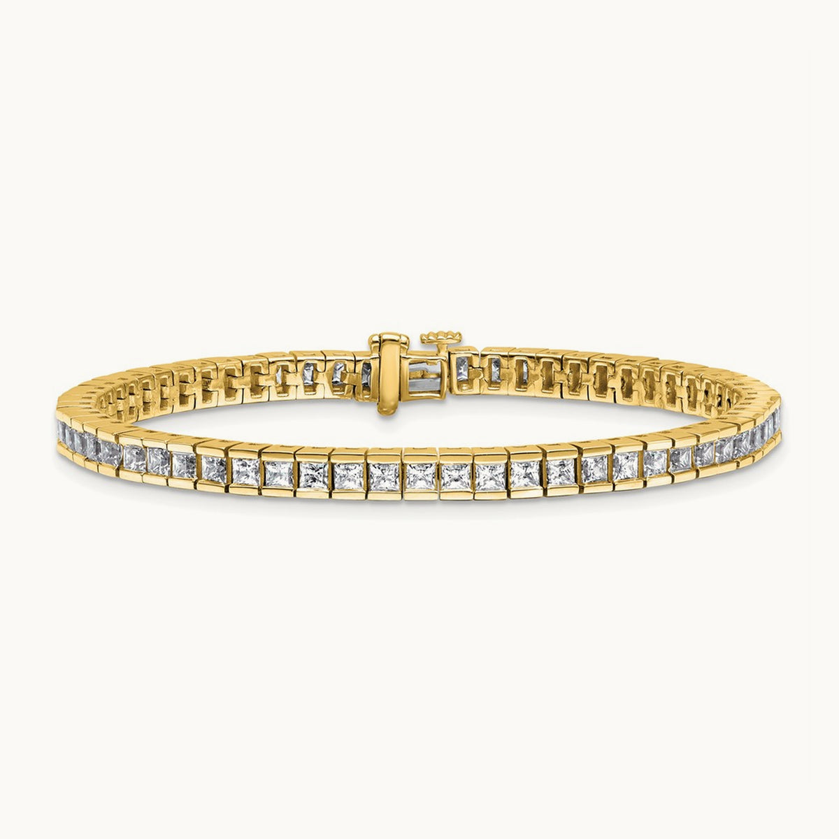 Princess Tennis Bracelet, 7.00 ct tw Lab-Grown Diamond — 14K Yellow Gold