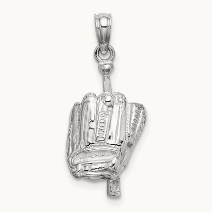 Polished 3-D Glove/Bat/Baseball Pendant