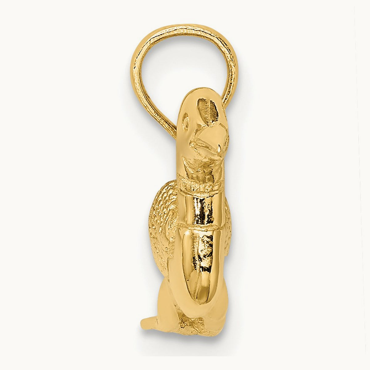 Solid Polished 3-Dimensional Mallard Charm, 14K