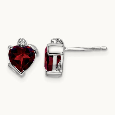Garnet and Diamond Heart Earrings — photo set