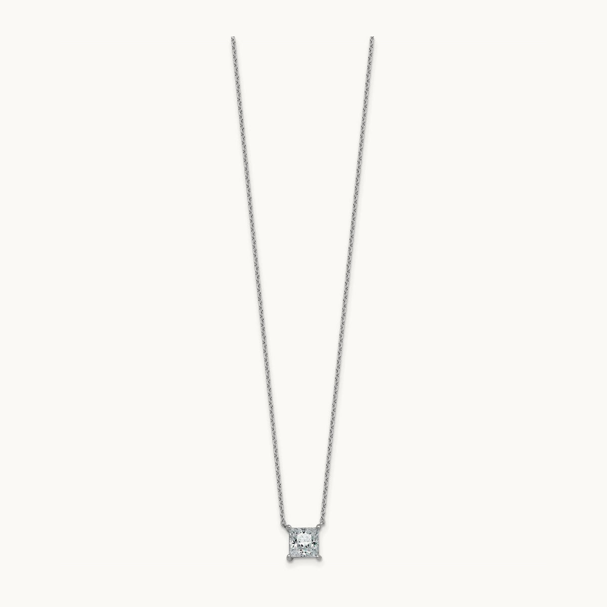 Princess Pendant Necklace, 0.25-4.00 ct tw Lab-Grown Diamond — 1 1/2 ct, 14K White Gold