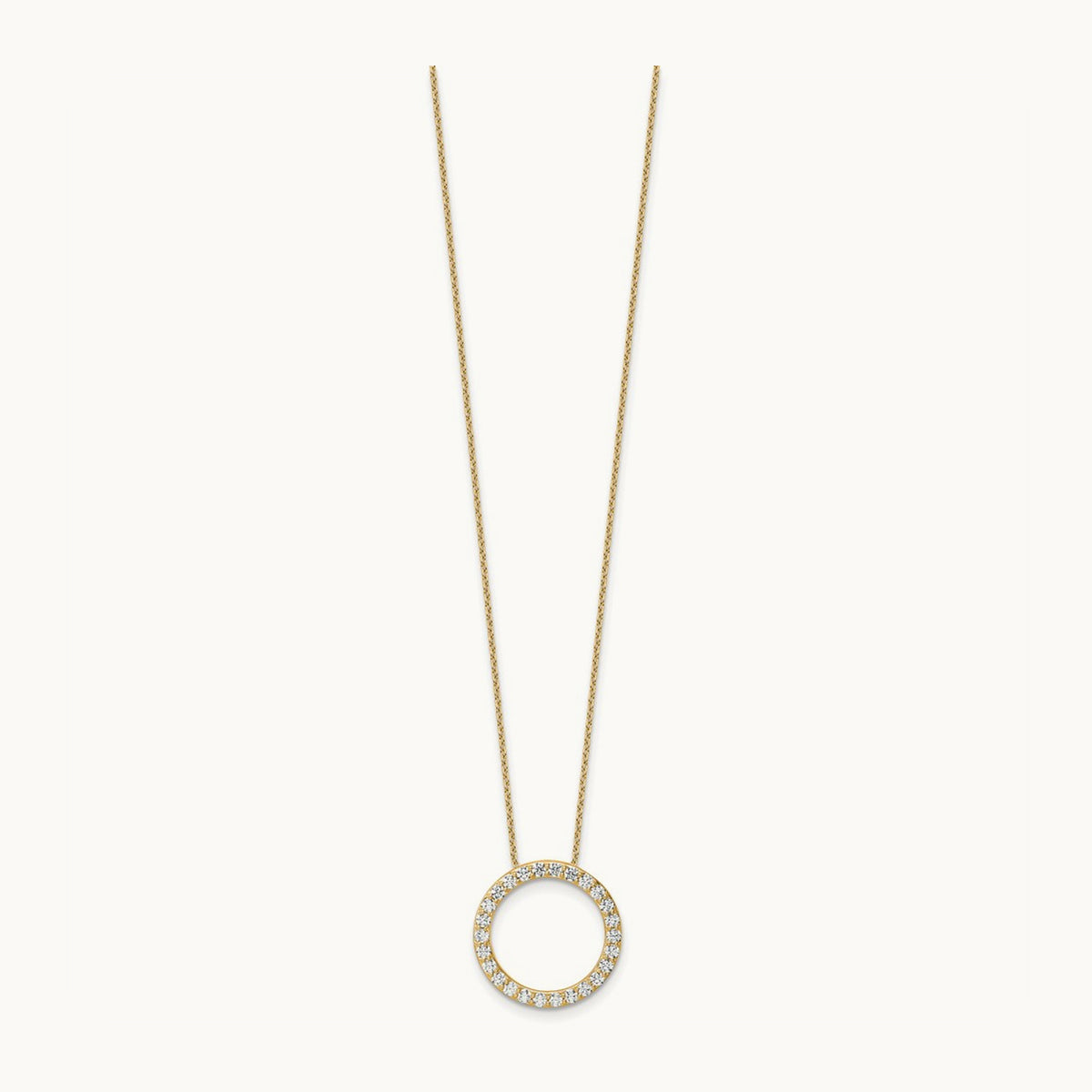 Circle Slide Necklace, 1-3 ct Lab-Grown Diamond — 14K Yellow Gold