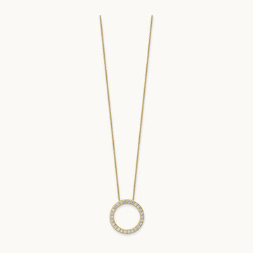 Circle Slide Necklace, 1-3 ct Lab-Grown Diamond — 14K Yellow Gold