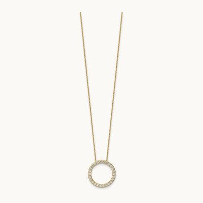 Circle Slide Necklace, 1-3 ct Lab-Grown Diamond — 14K Yellow Gold
