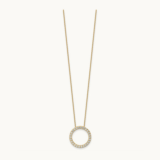 Circle Slide Necklace, 1.00-3.00 ct tw Lab-Grown Diamond — 1 ct, 14K Yellow Gold