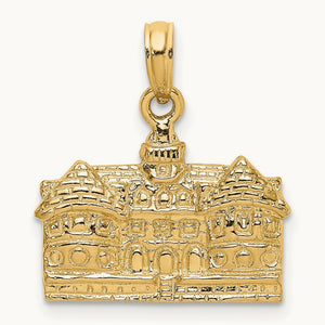 3D Capitol Building WILLIAMSBURG VA Charm, 14K
