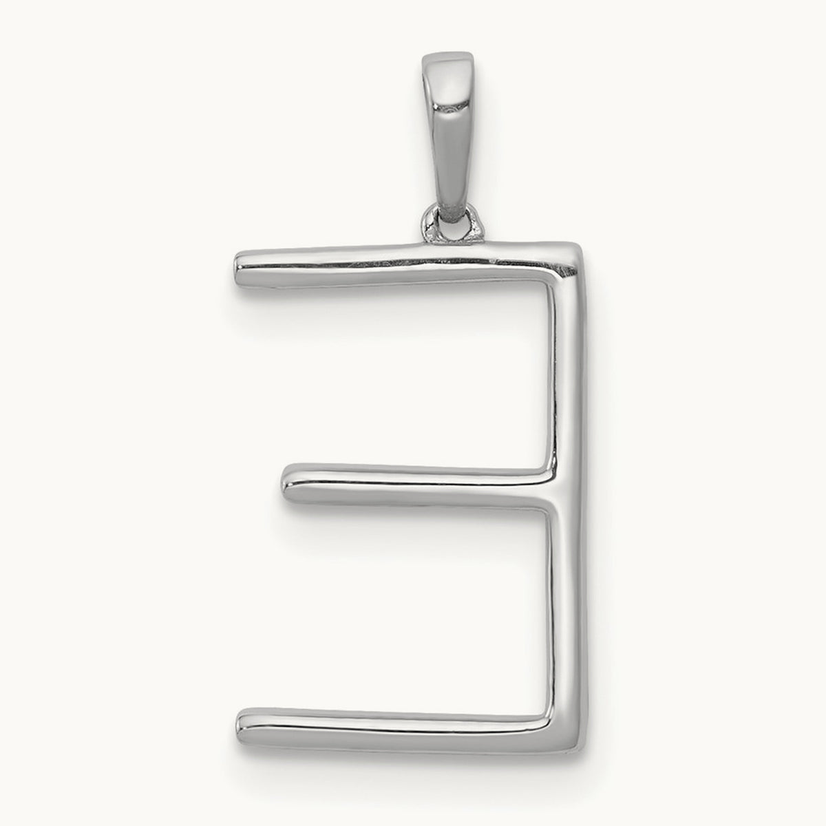 Diamond Letter E Initial Pendant, 14K White Gold