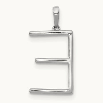 Diamond Letter E Initial Pendant, 14K White Gold