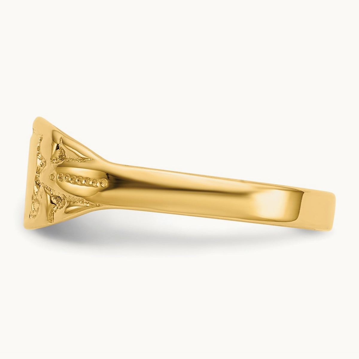 Polished Rectangular Baby Signet Ring, 14K