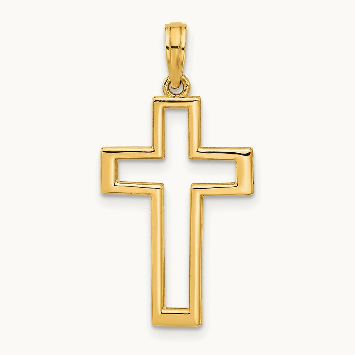 Polished Cross Pendant, 14K