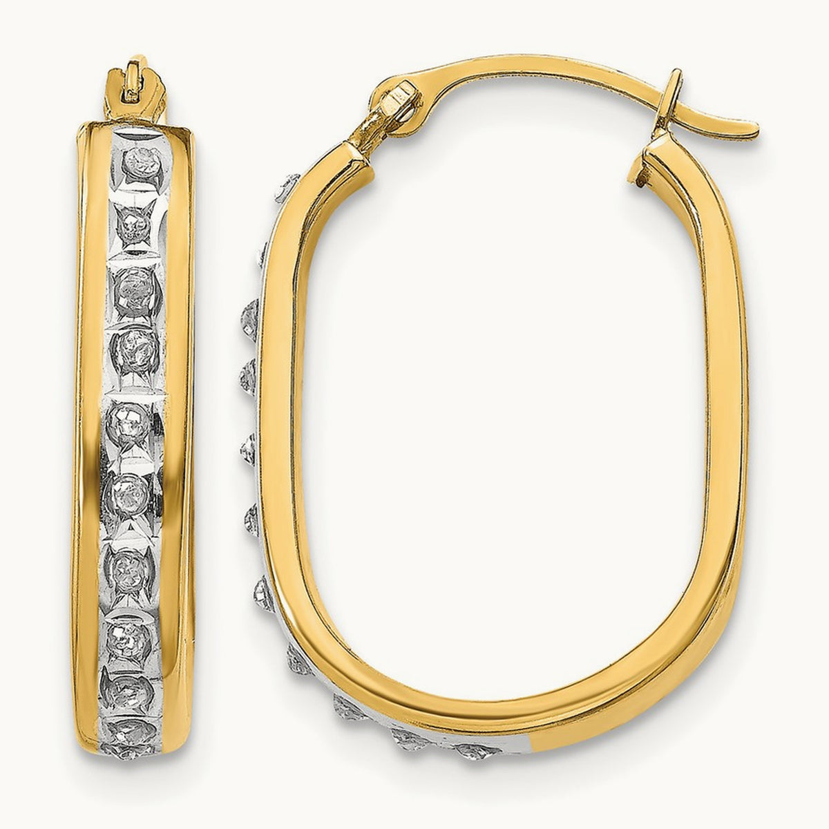 Diamond Fascination Diamond Dust/Accent Hoop Earrings, 14K
