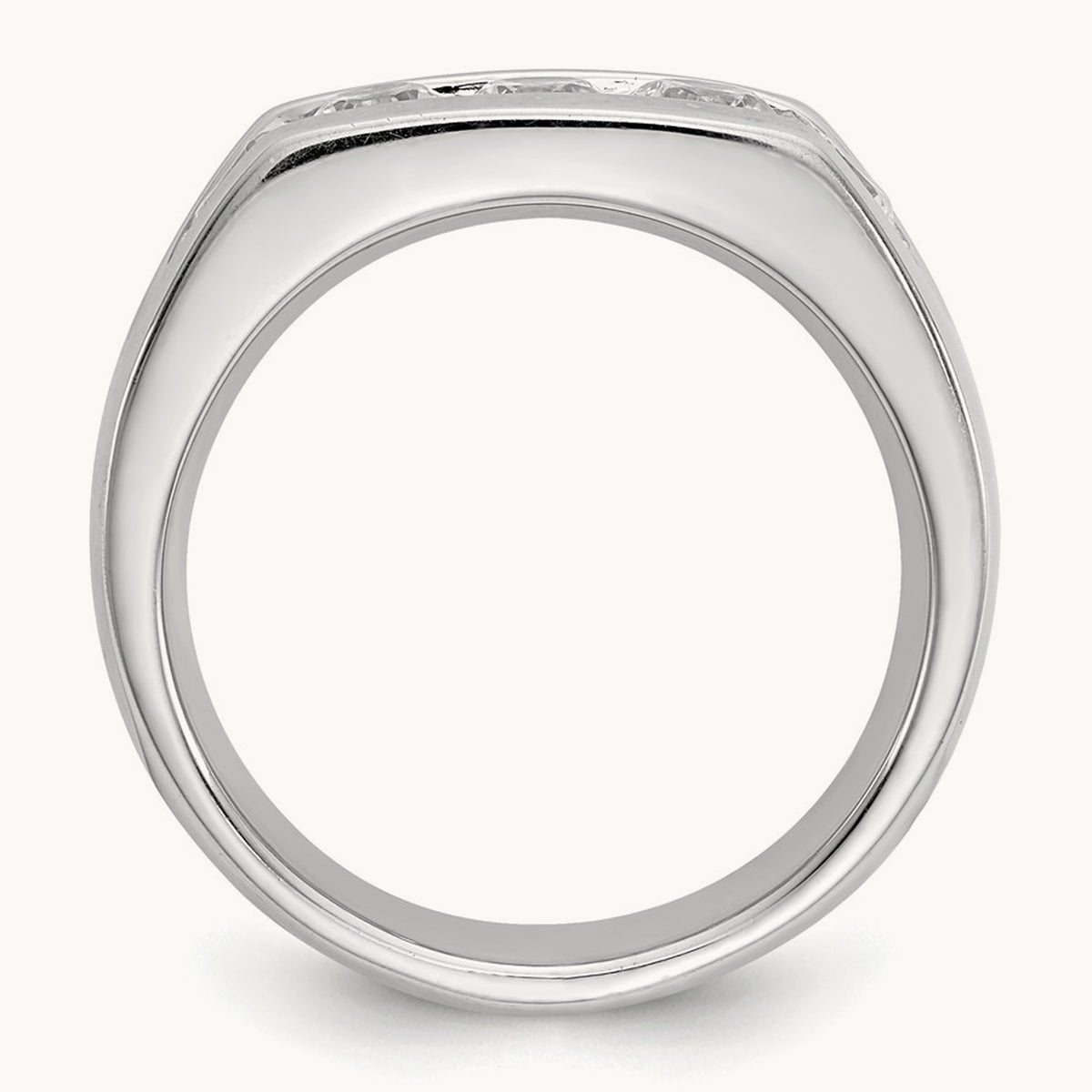 5-Stone Diamond Channel Band, 14K White Gold