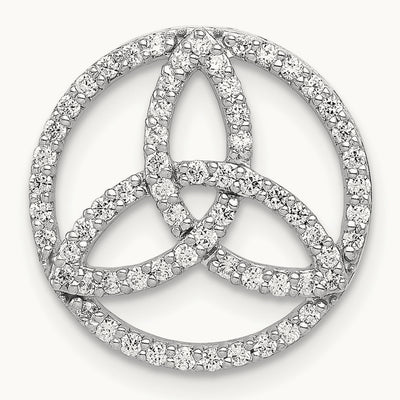 Diamond Celtic Circle Chain Slide, 14K White Gold