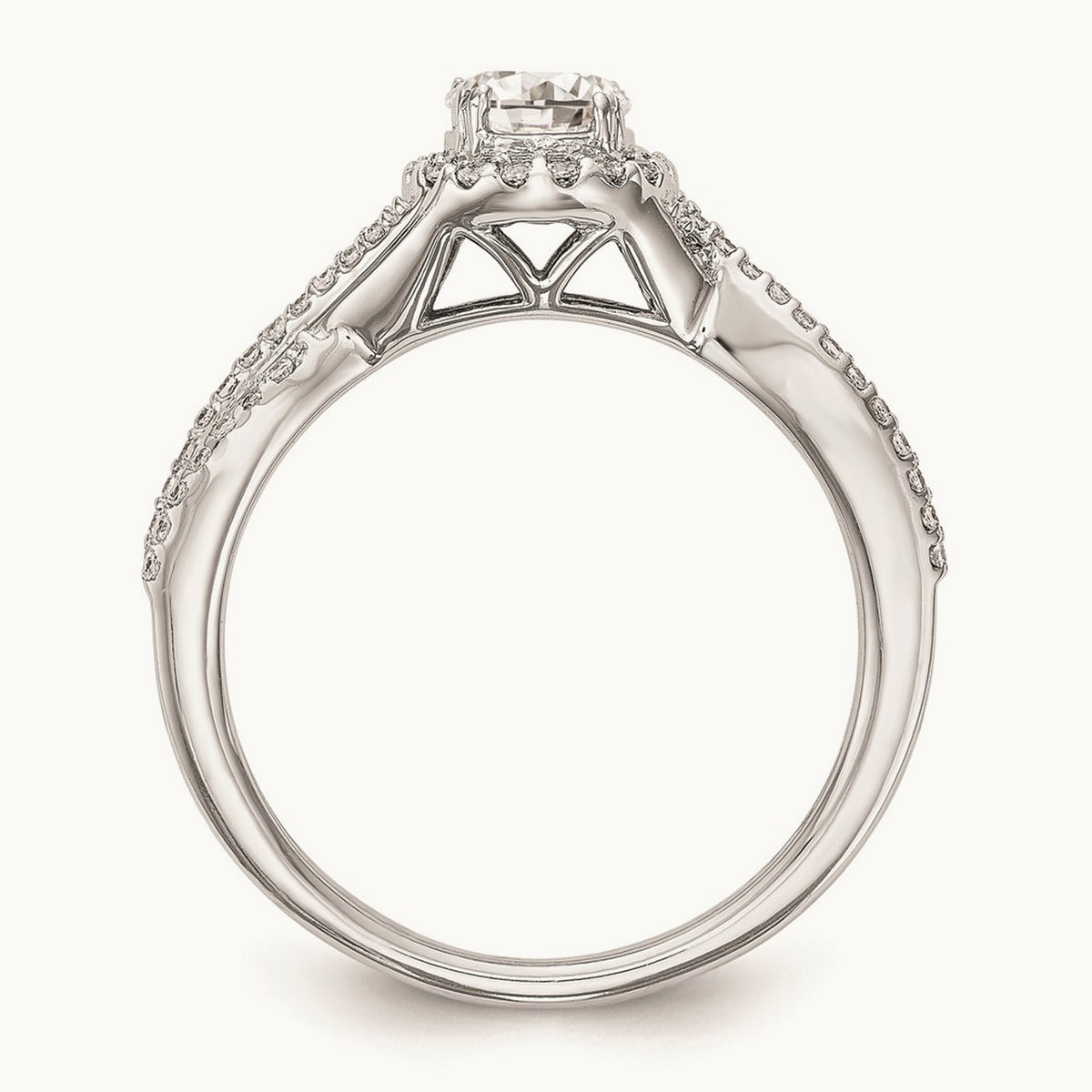 Round Halo Engagement Ring Mounting