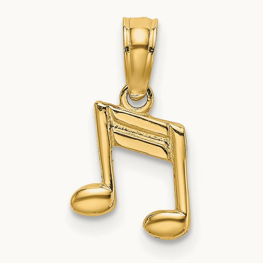 Double Notes Charm, 14K