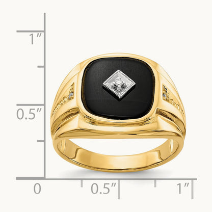 AA Diamond & Onyx Men's Ring, 14K