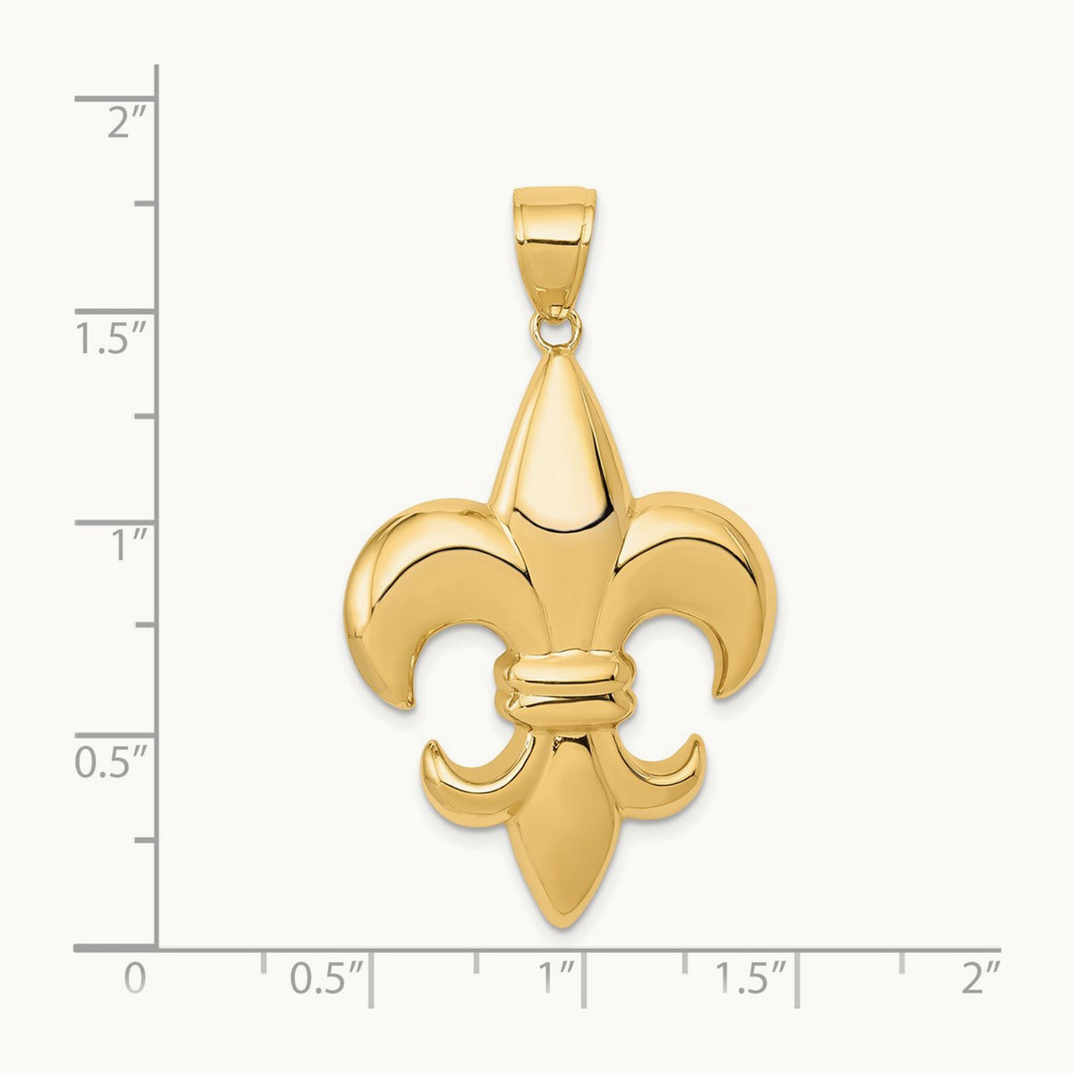 Large Fleur-De-Lis Pendant, 14K