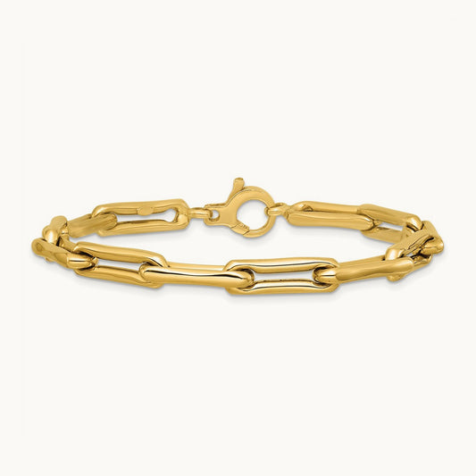 Polished 7.5 Fancy Link Bracelet, 14K