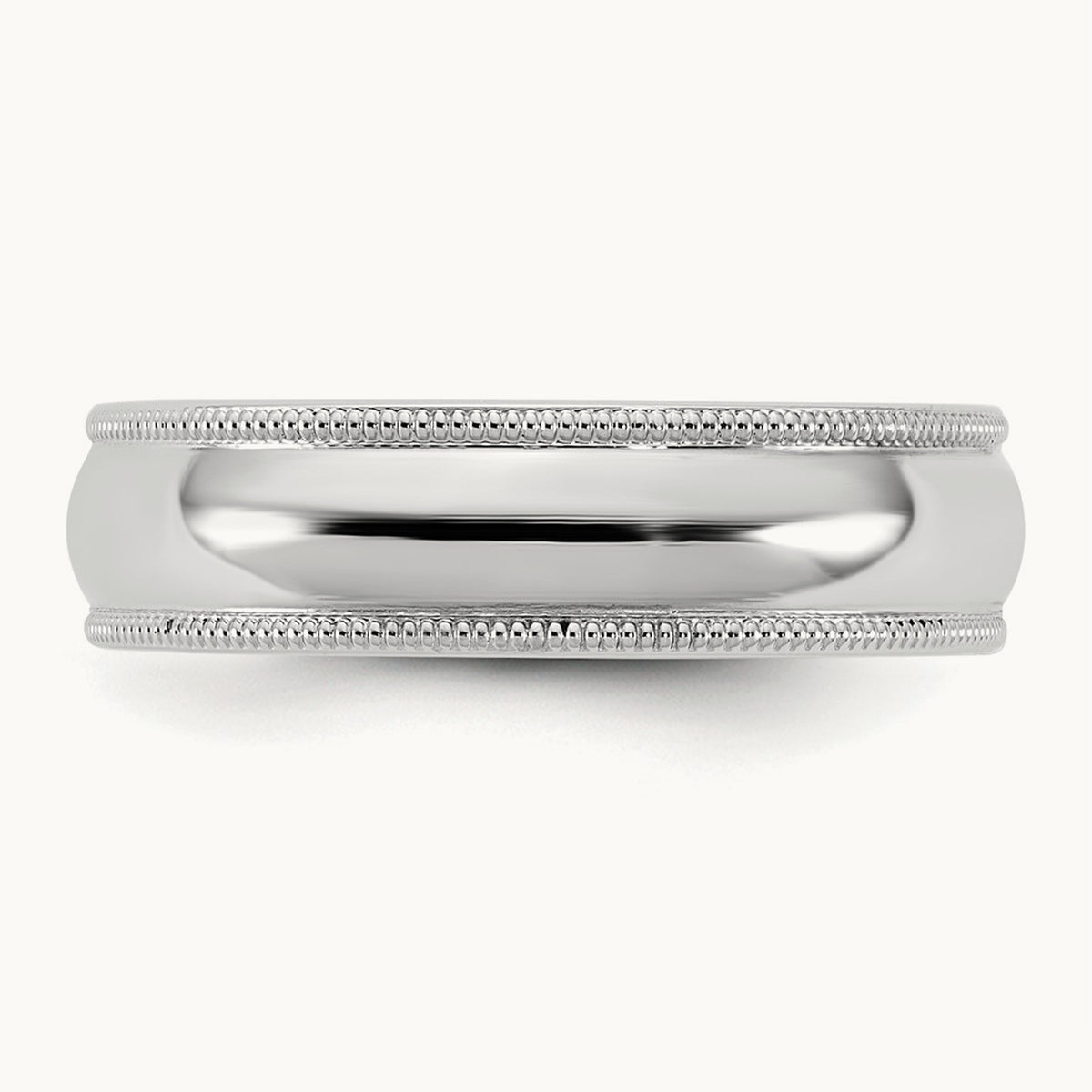 Milgrain Comfort Fit Band — 14K White Gold, 5.5mm