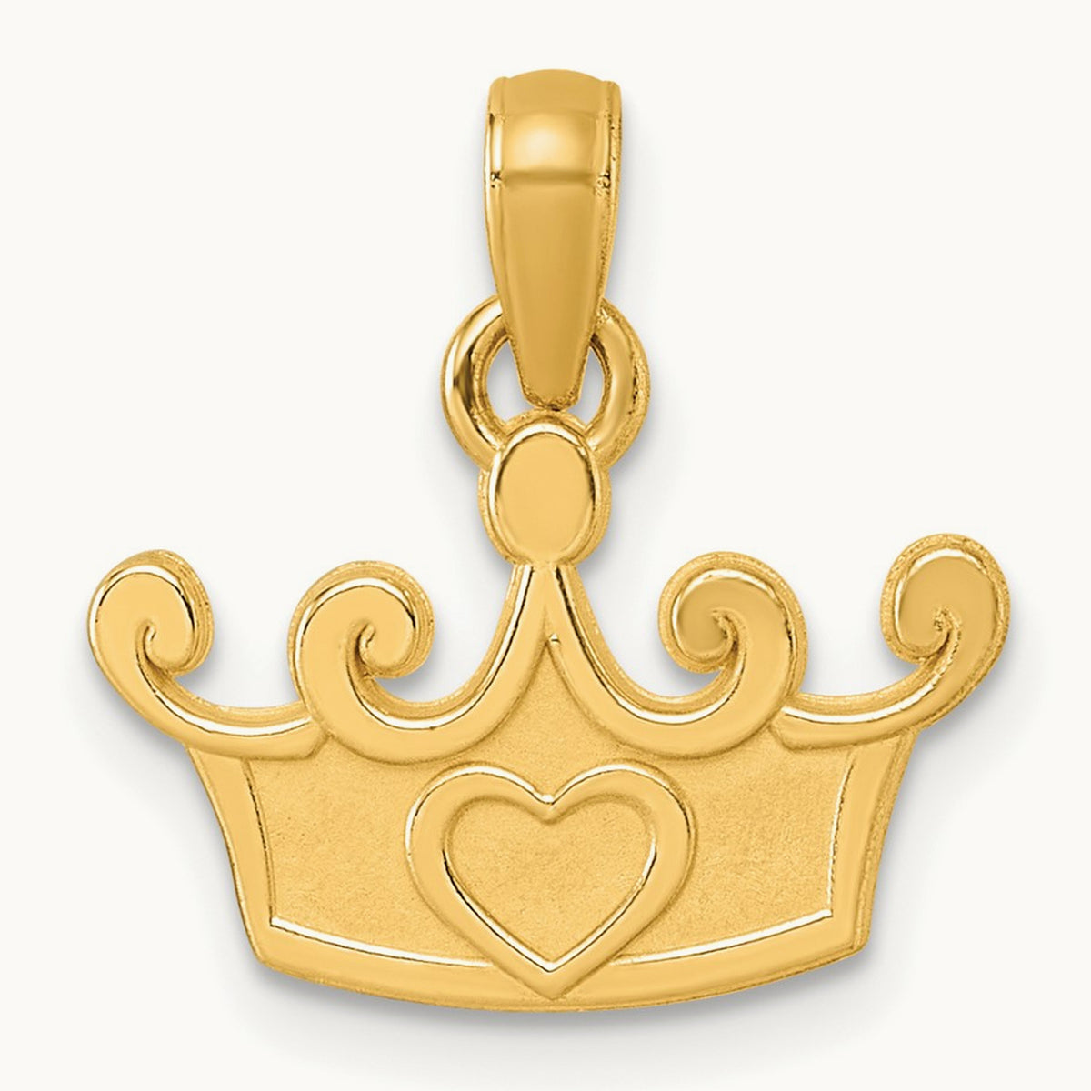 Polished Crown Pendant, 14K