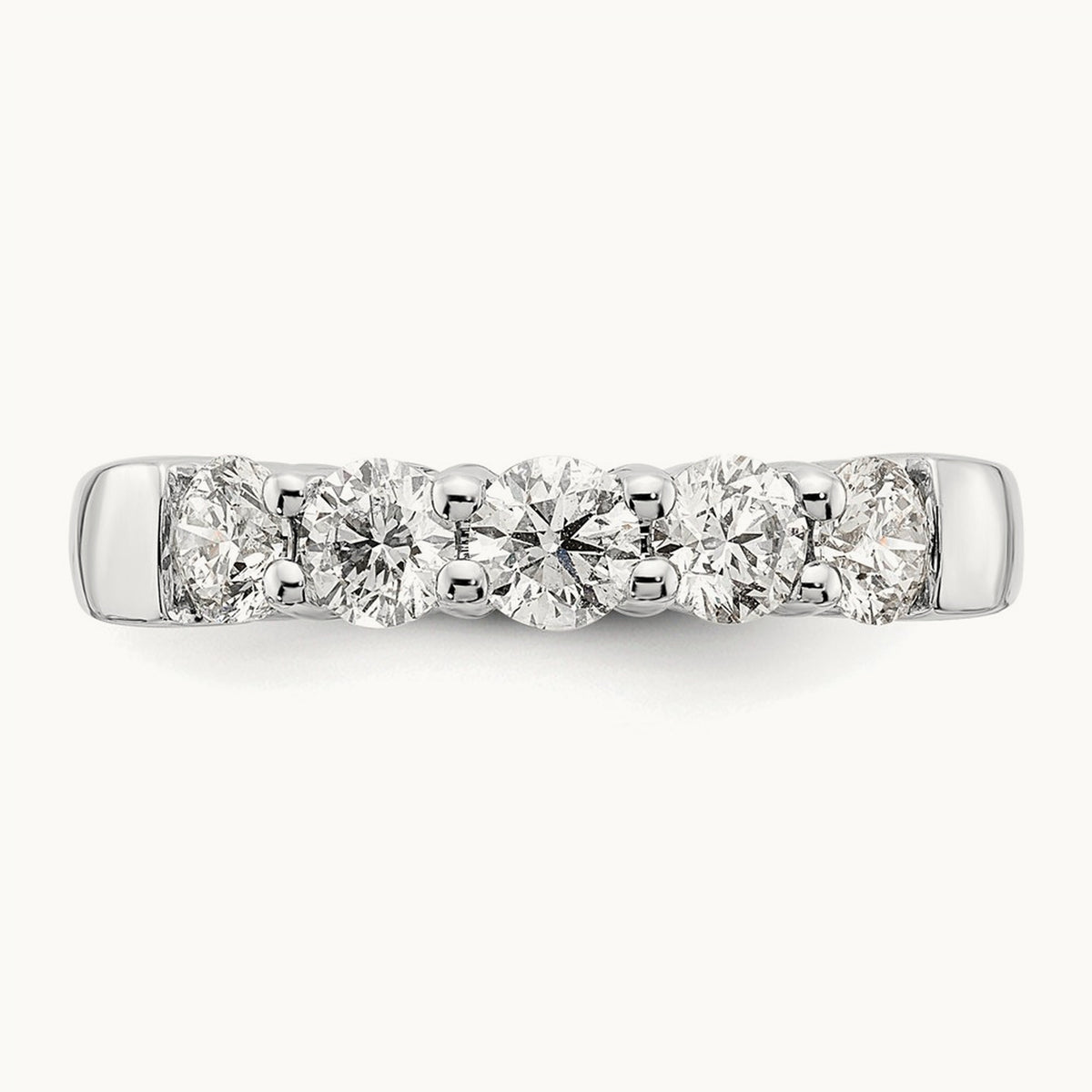 5-Stone Diamond Band, 14K White Gold
