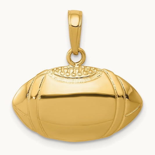 Football Profile Pendant, 14K