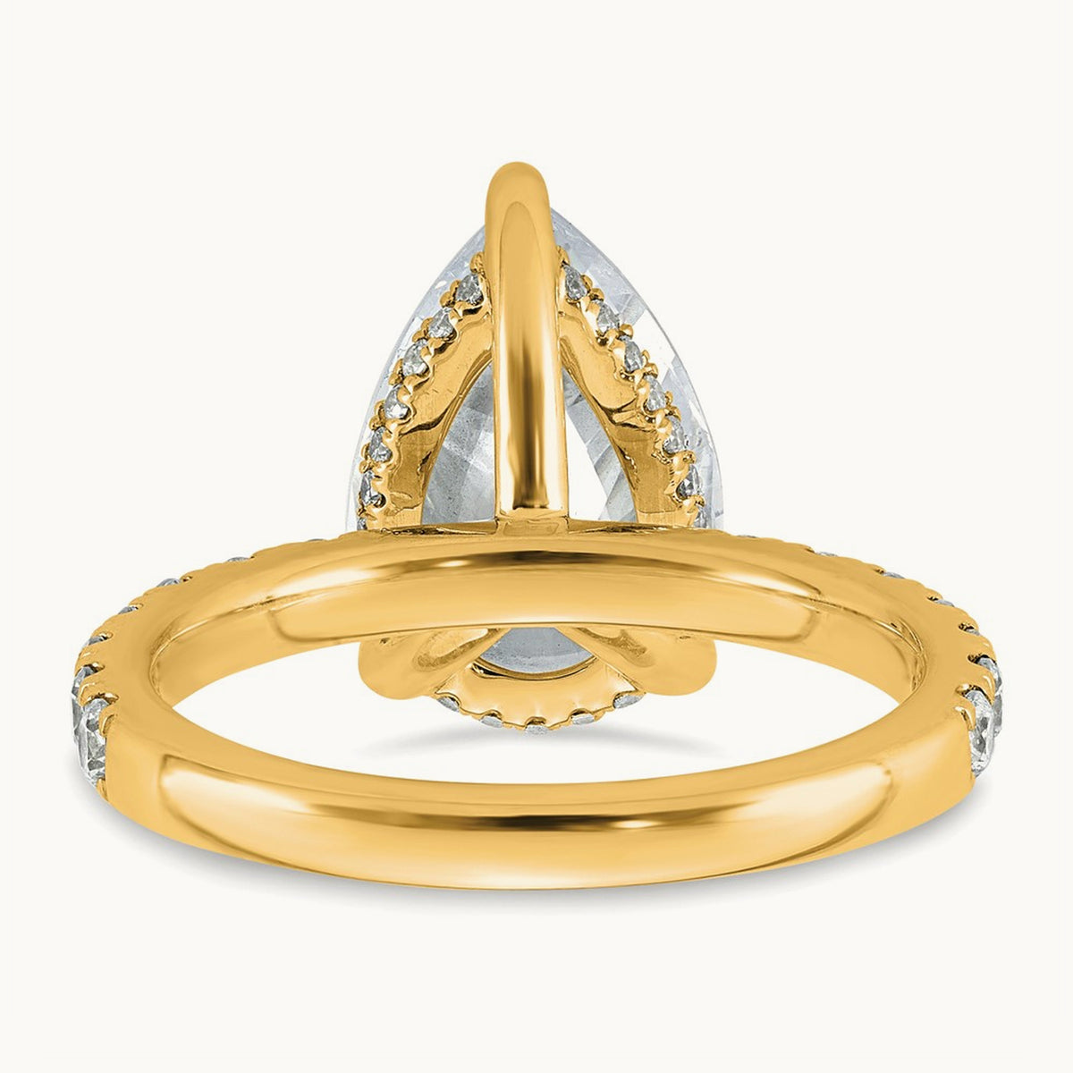 Pear Solitaire Engagement Ring, 1.25-4.75 ct tw Lab-Grown Diamond — 4 3/4 ct, 14K Yellow Gold